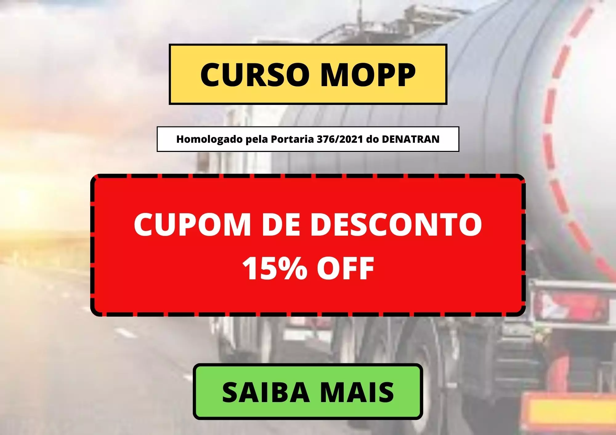 A imagem mostra um cupom de desconto para curso MOPP online